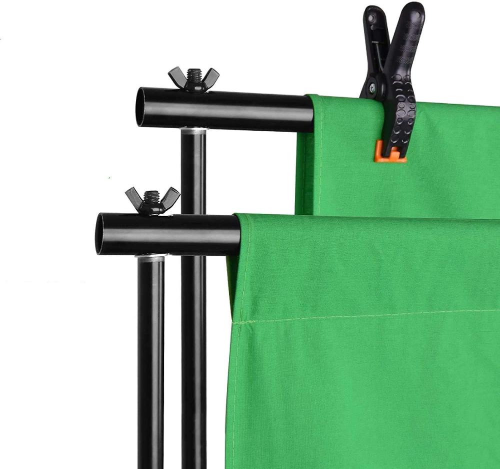 Selens Green Screen Backdrop Stand Kit 6.5x10ft Système de support de fond avec toile de fond Chromakey 6.5x10ft avec pinces