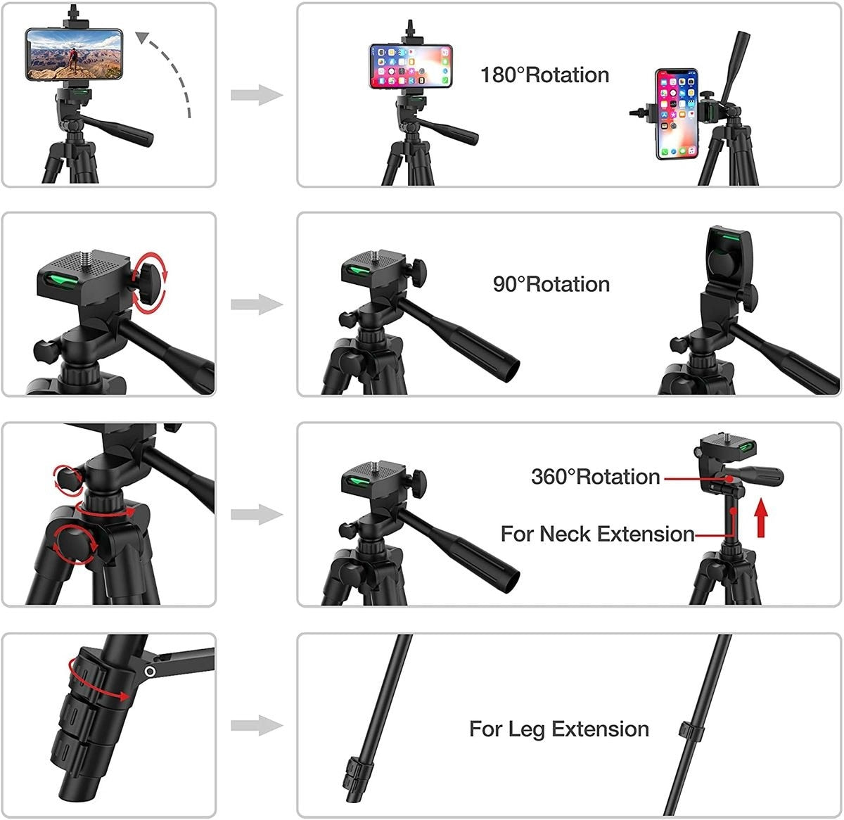 DSLR trépied Flexible extensible voyage léger support télécommande pour téléphone portable caméra Gopro Live Youtube