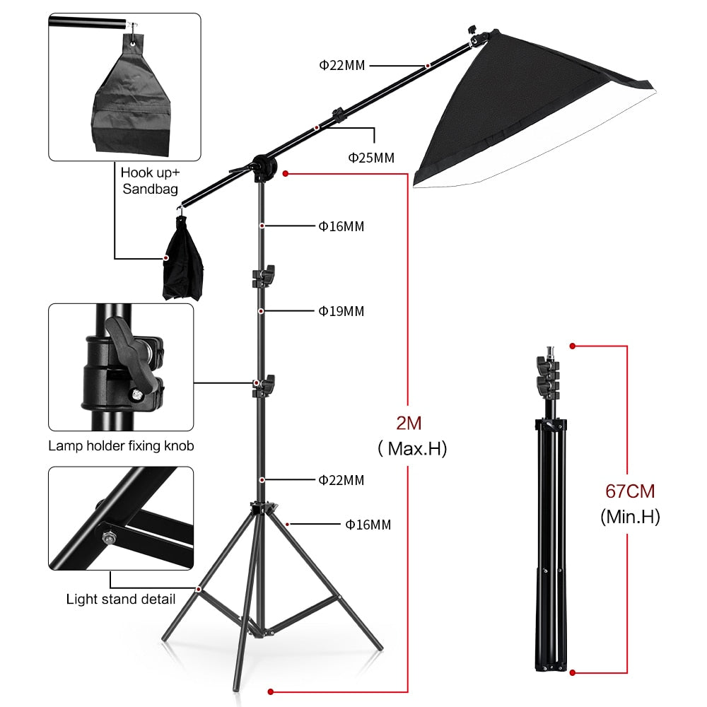 Support de cadre de fond de photographie, boîte à lumière, kit d'éclairage, équipement de studio photo, accessoires avec 3 arrière-plans et trépied