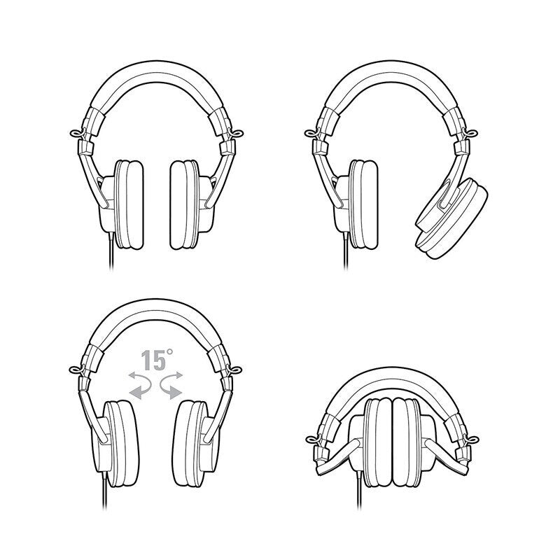 Original Audio-Technica ATH-M30x Professional Monitor Headphones Closed-back Dynamic Over-ear Headsets HiFi Foldable Earphones