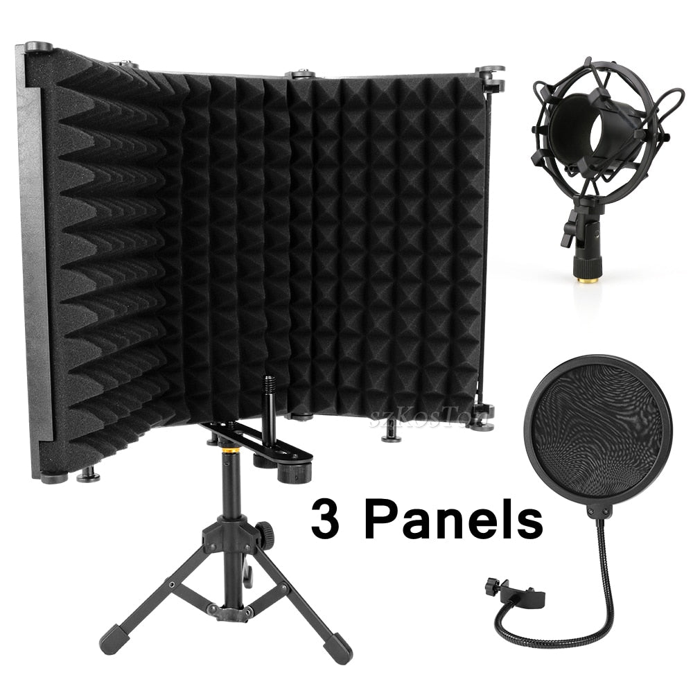 Microphone pliable avec filtre anti-pop, trépied de sol, condensateur, kits de pare-vent, bouclier d'isolation pour micro bm800, pare-brise