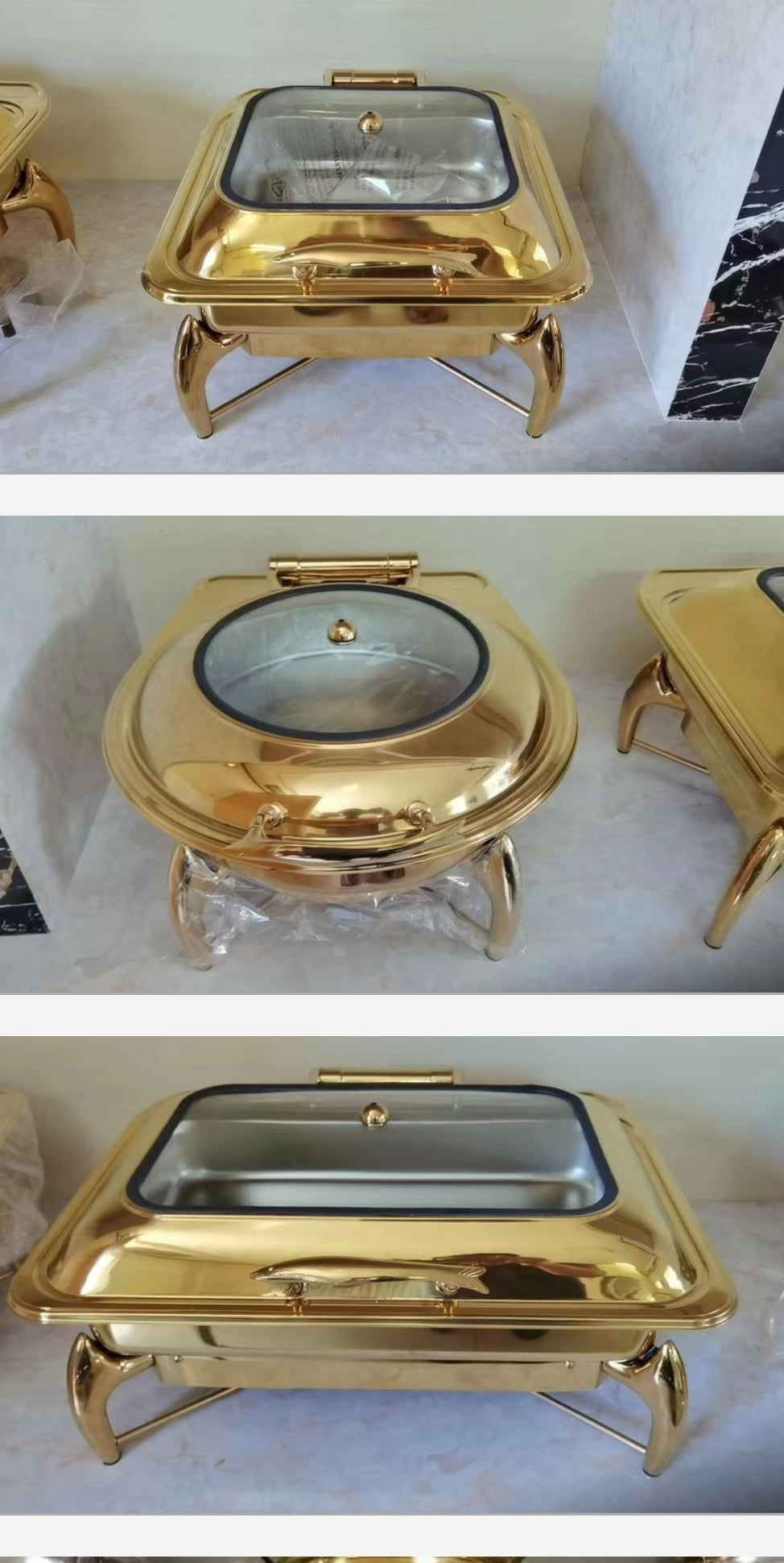 Marmite chauffante ronde de luxe