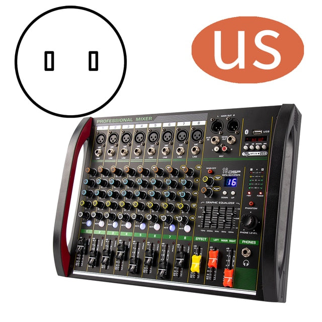 Mélangeur 4/8 canaux DSP effet de réverbération professionnel Bluetooth USB mélangeur audio équilibre famille karaoké scène performance KTV
