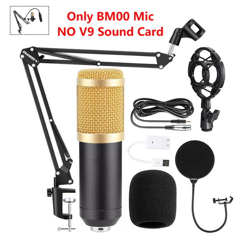 V9XPro BM800 Sound Card Studio Music Set Mixer Noise Reduction Portable Microphone Voice Live Broadcast for Phone PC Record