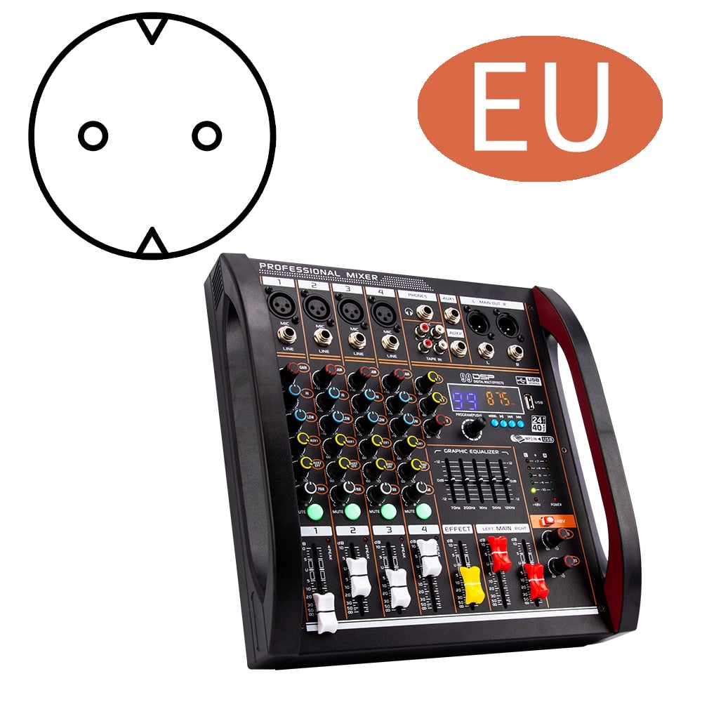 Mélangeur 4/8 canaux DSP effet de réverbération professionnel Bluetooth USB mélangeur audio équilibre famille karaoké scène performance KTV