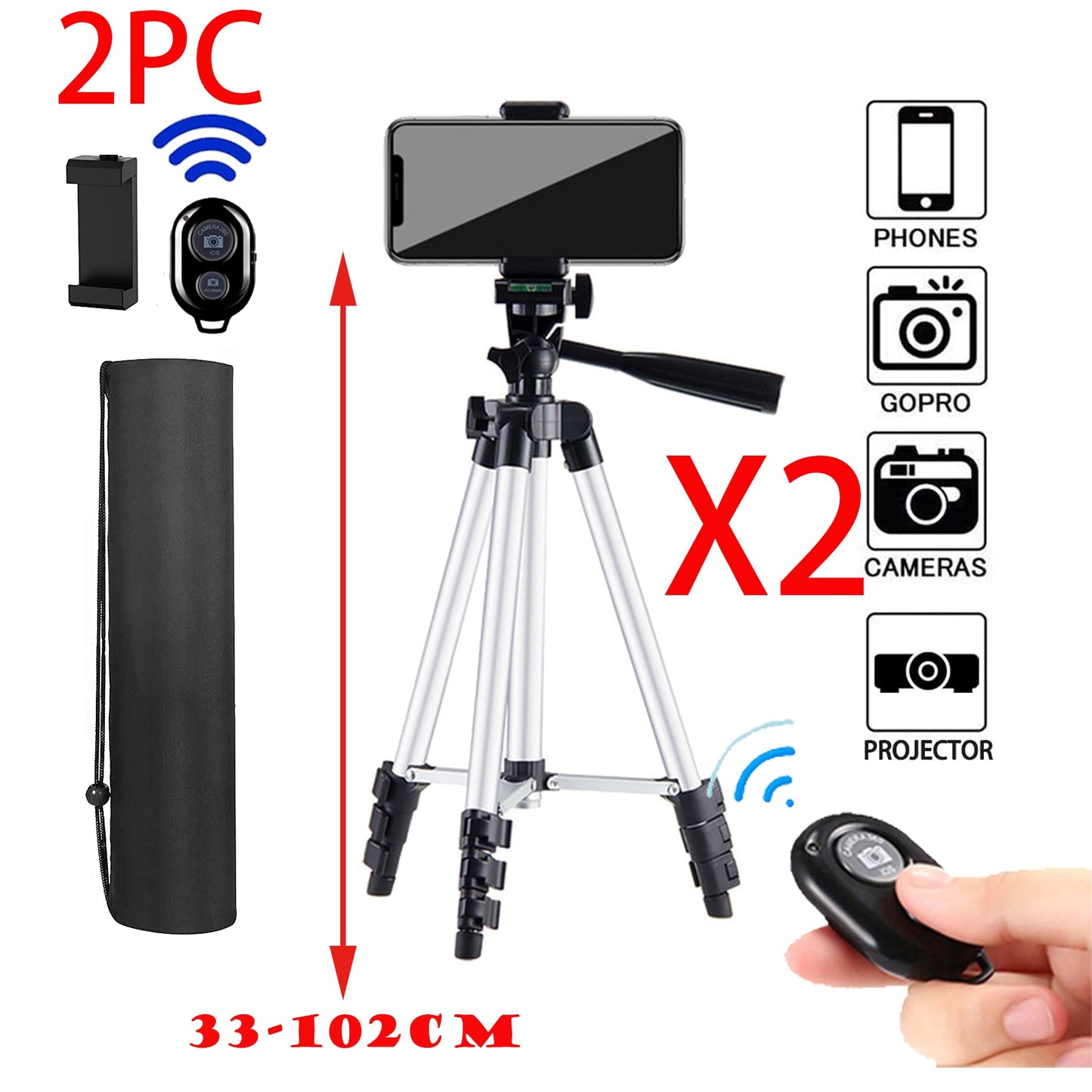 DSLR trépied Flexible extensible voyage léger support télécommande pour téléphone portable caméra Gopro Live Youtube