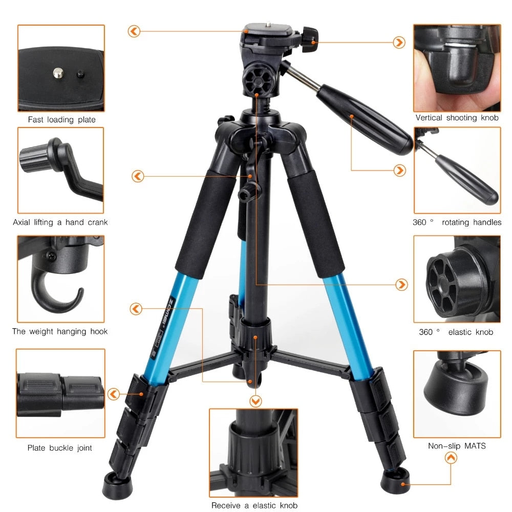 ZOMEI Q111 professionnel Portable voyage en aluminium caméra trépied et tête panoramique pour SLR DSLR appareil photo numérique trois couleurs