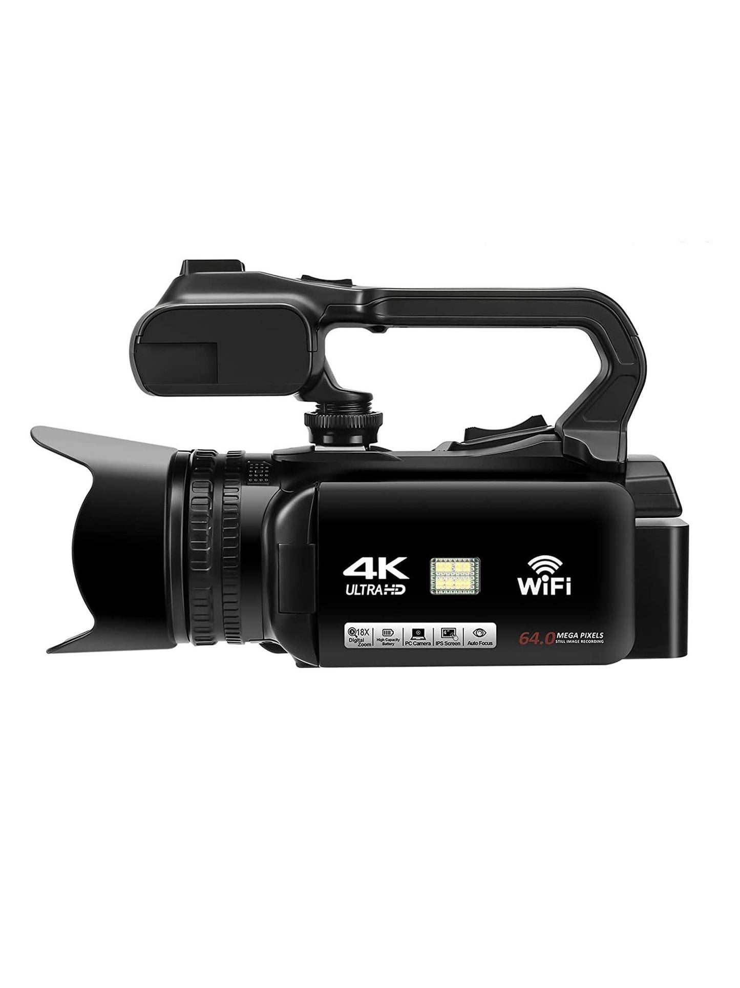 Caméscope vidéo professionnel 4K caméra de vlogging à mise au point automatique pour YouTube 64MP 60FPS WiFi Webcam 4 "écran tactile 18X Digita