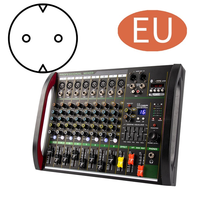 Mélangeur 4/8 canaux DSP effet de réverbération professionnel Bluetooth USB mélangeur audio équilibre famille karaoké scène performance KTV