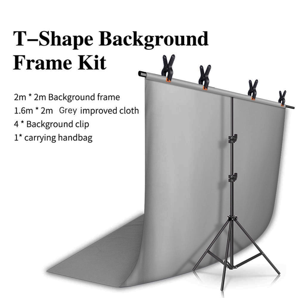 Kit de support de toile de fond en forme de T SH avec tissu de fond vidéo Chroma Key support de cadre d'écran vert pour les accessoires de Studio Photo de photographie
