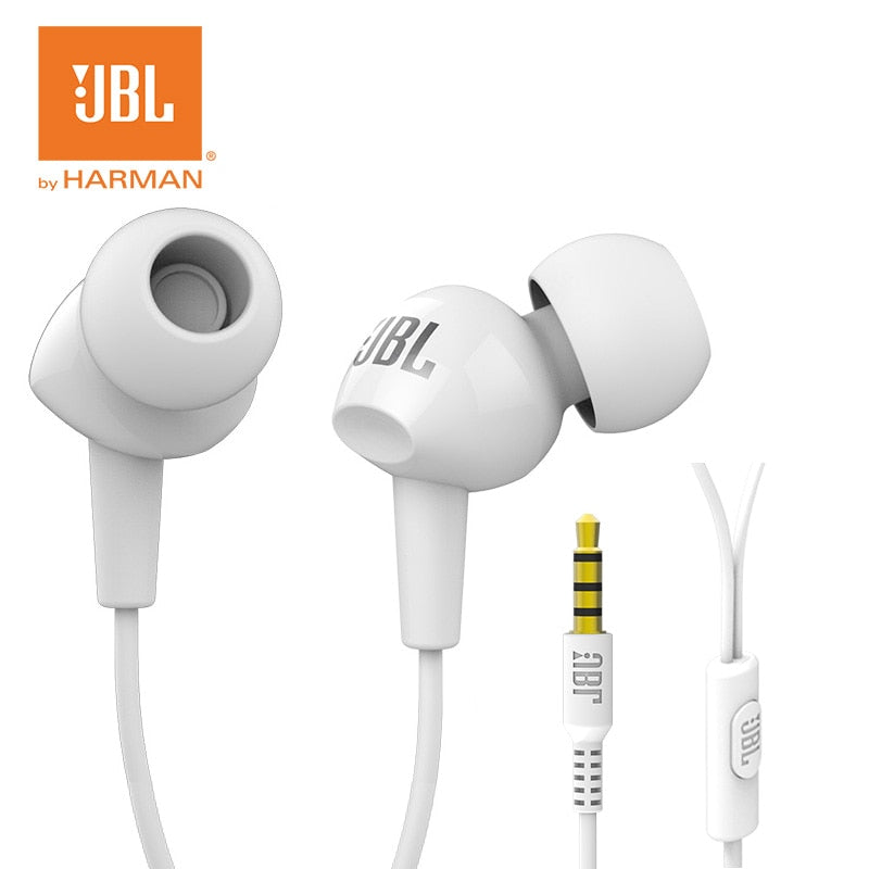 JBL C100Si Original 3.5mm filaire stéréo écouteurs basses profondes musique sport casque course écouteur appel mains libres avec microphone