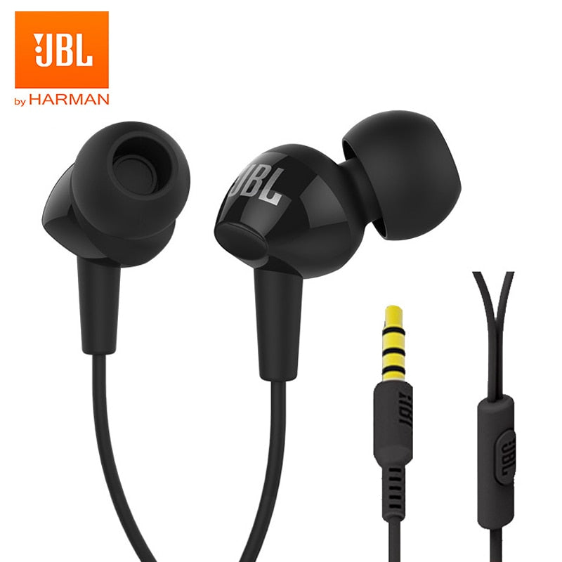 JBL C100Si Original 3.5mm filaire stéréo écouteurs basses profondes musique sport casque course écouteur appel mains libres avec microphone