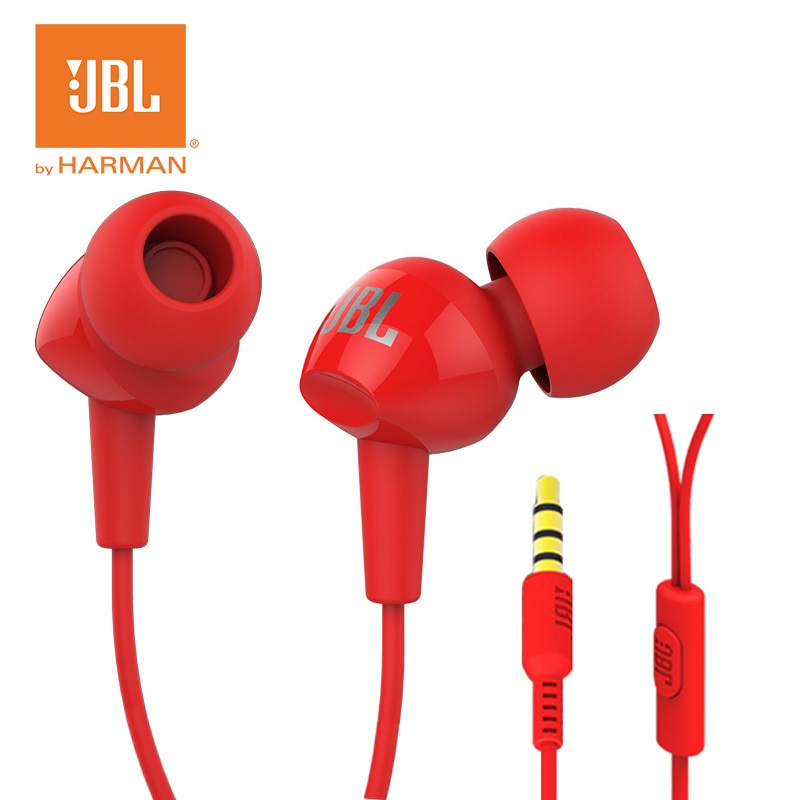 JBL C100Si Original 3.5mm filaire stéréo écouteurs basses profondes musique sport casque course écouteur appel mains libres avec microphone