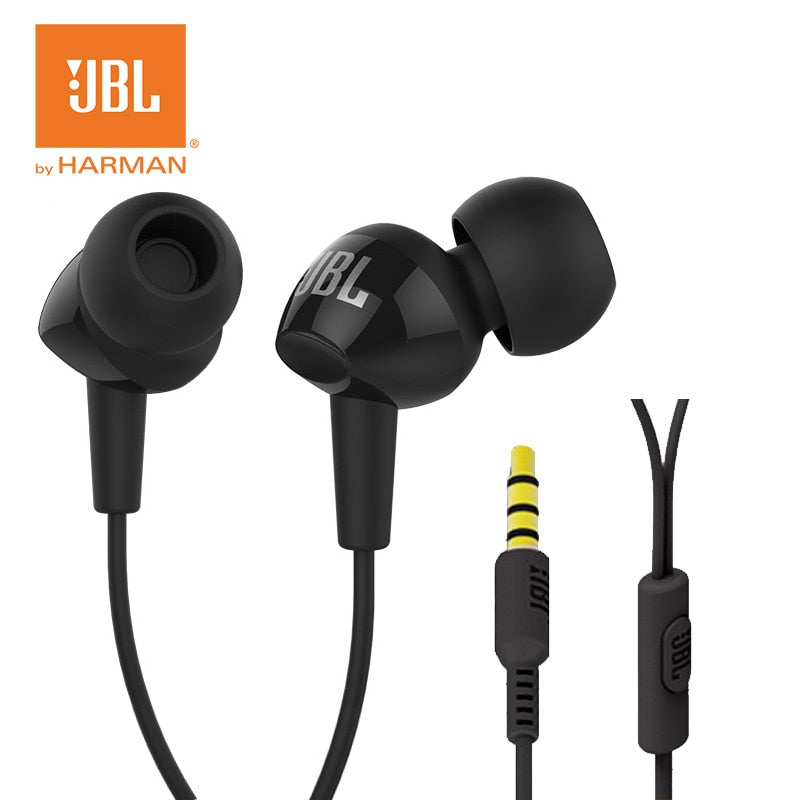 JBL C100Si Original 3.5mm filaire stéréo écouteurs basses profondes musique sport casque course écouteur appel mains libres avec microphone