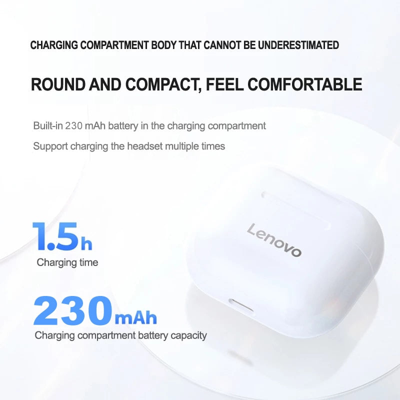 Nouveau Original Lenovo LP40 TWS écouteur sans fil Bluetooth 5.0 double réduction du bruit stéréo contrôle tactile des basses longue veille 230 mAH
