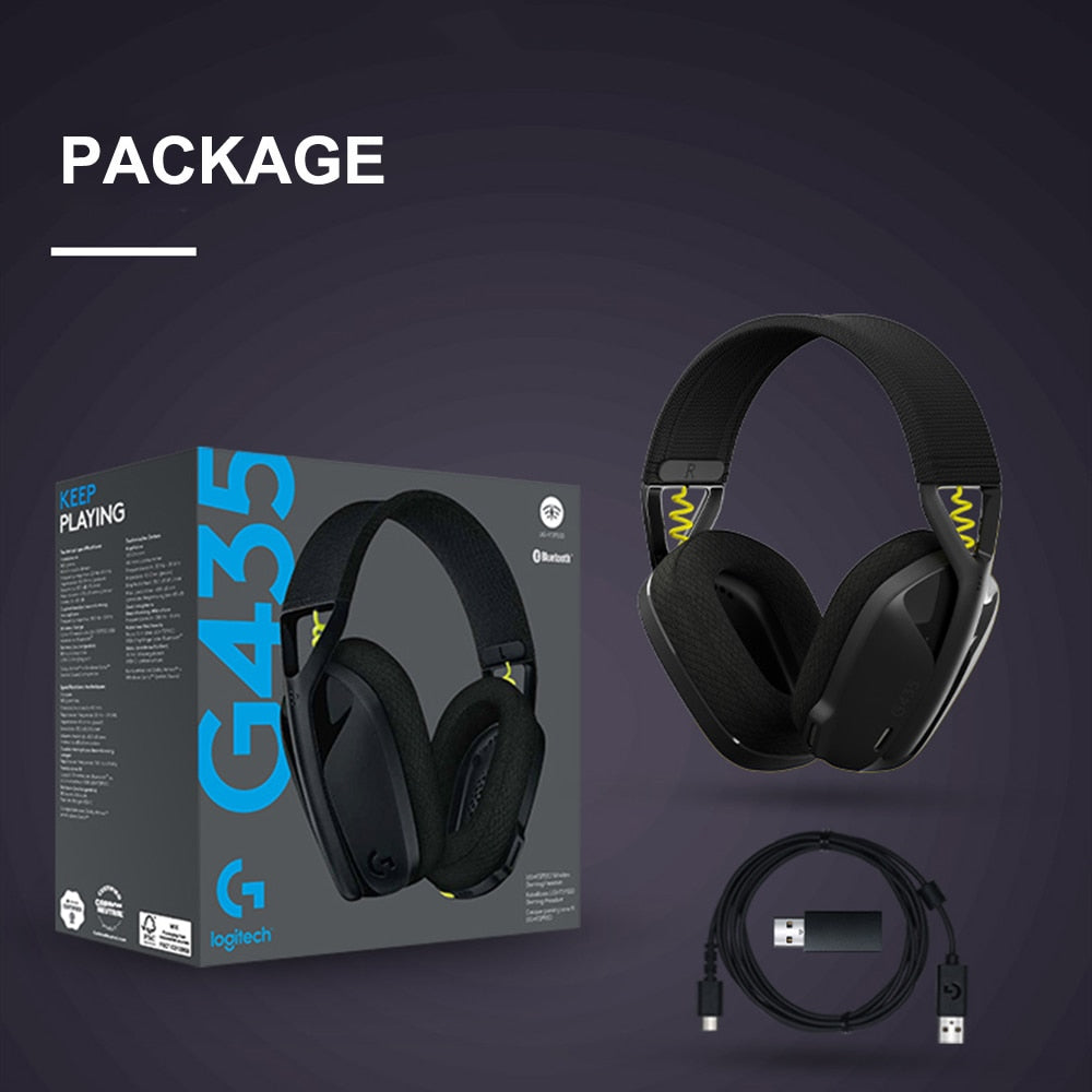 Logitech G435 LIGHTSPEED CASQUE DE JEU SANS FIL 7.1 Surround Sound Gamer Bluetooth Casque Compatible Pour Les Jeux Et La Musique