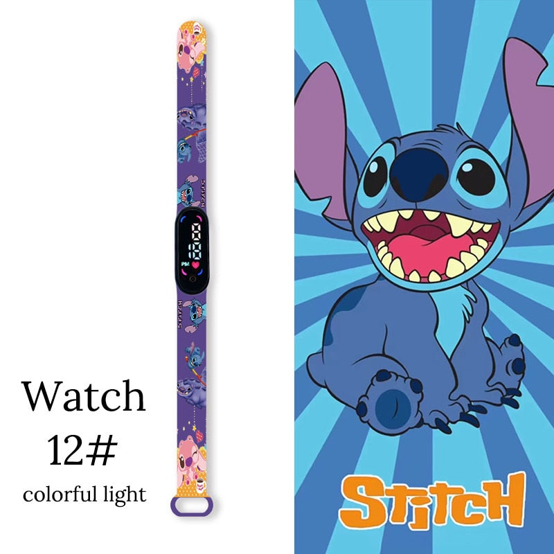 Disney dessin animé point enfants montres filles mode Bracelet LED femmes montre enfants électronique numérique étanche horloge