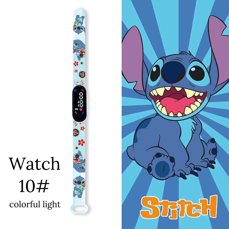 Disney dessin animé point enfants montres filles mode Bracelet LED femmes montre enfants électronique numérique étanche horloge