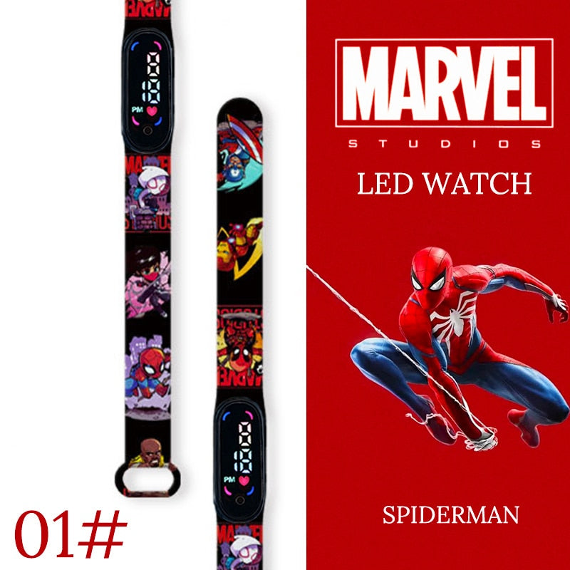 Disney Spiderman Kid # 39; s Montres Hommes Sport Bracelet Bracelet Étanche Enfants Montre Numérique Garçons LED Horloge relogio montre