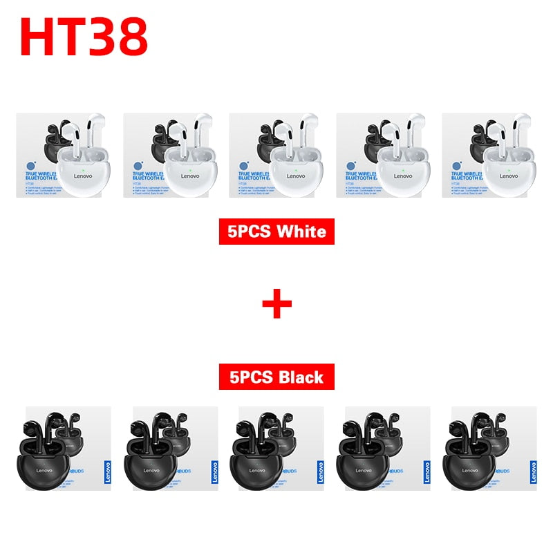 Lenovo HT38 casque sans fil Bluetooth écouteurs TWS HIFI écouteurs casques stéréo aides auditives avec micro pour téléphones de sport
