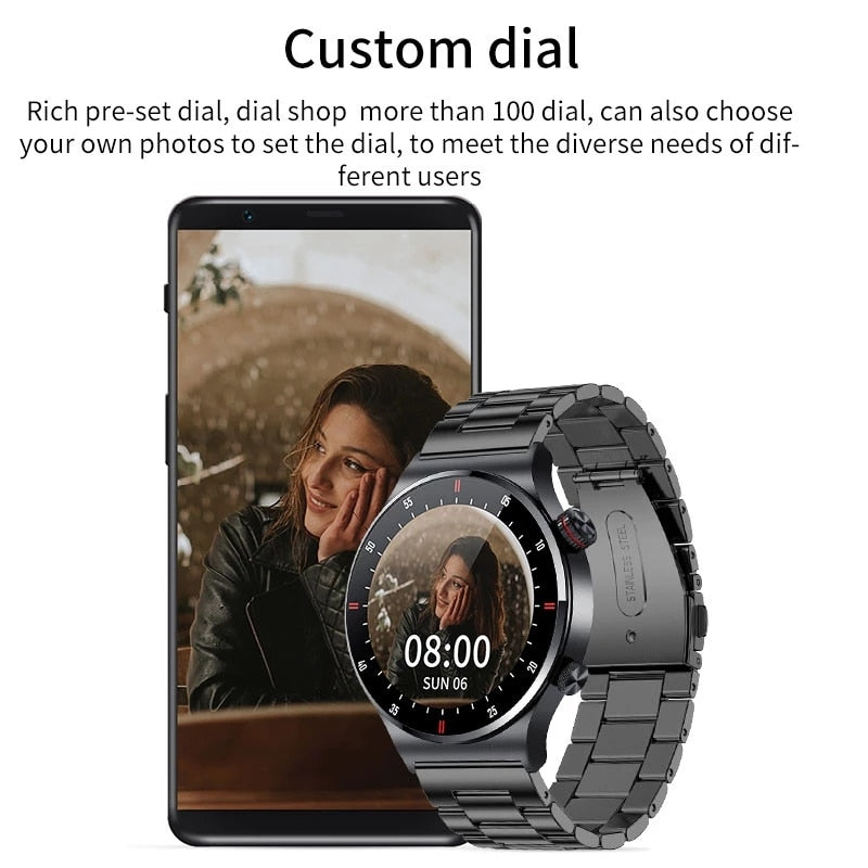 LIGE ECG + PPG Bluetooth appel montre intelligente hommes 2022 Bracelet de sport NFC étanche personnalisé montre visage hommes SmartWatch pour IOS Android