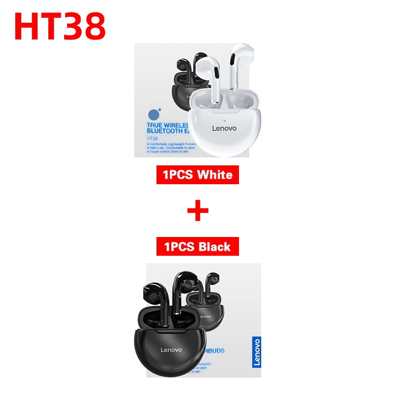 Lenovo HT38 casque sans fil Bluetooth écouteurs TWS HIFI écouteurs casques stéréo aides auditives avec micro pour téléphones de sport