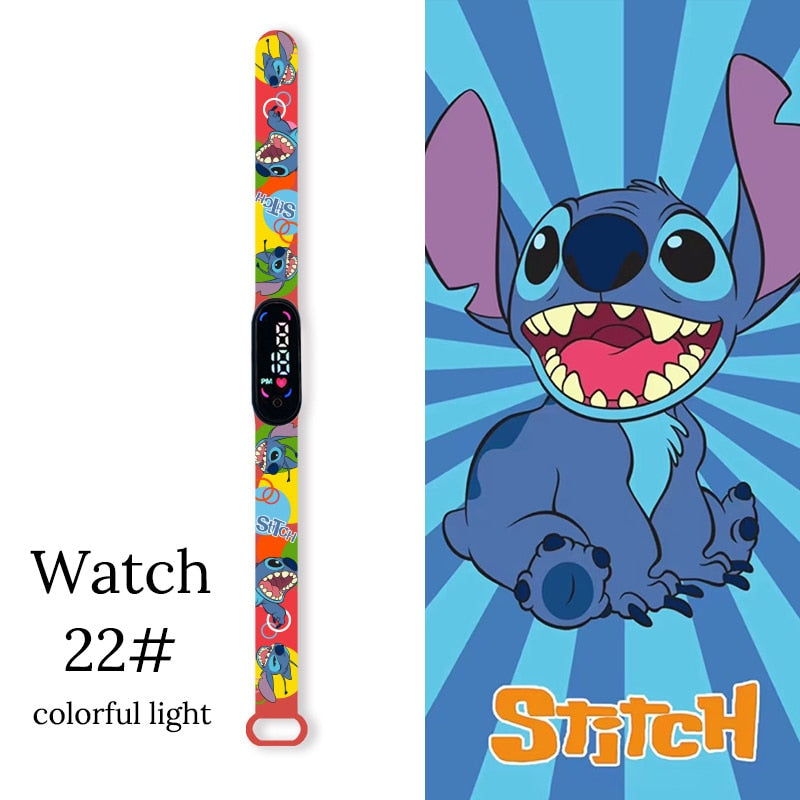 Disney dessin animé point enfants montres filles mode Bracelet LED femmes montre enfants électronique numérique étanche horloge