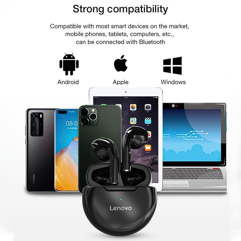 Lenovo HT38 casque sans fil Bluetooth écouteurs TWS HIFI écouteurs casques stéréo aides auditives avec micro pour téléphones de sport