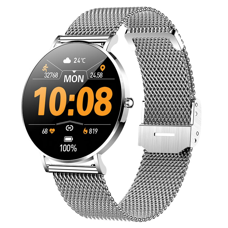 2022 New Ultra Thin Smart Watch Women 1.36" AMOLED 360*360 HD Pixel Display Always Show Time Call Reminder Smartwatch Ladies+Box