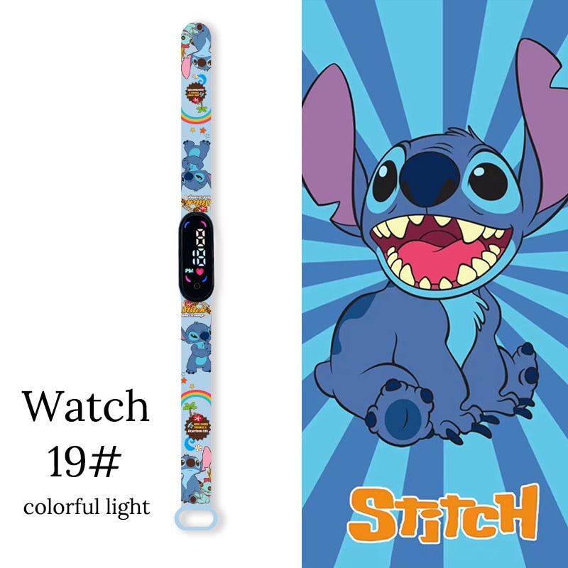 Disney dessin animé point enfants montres filles mode Bracelet LED femmes montre enfants électronique numérique étanche horloge