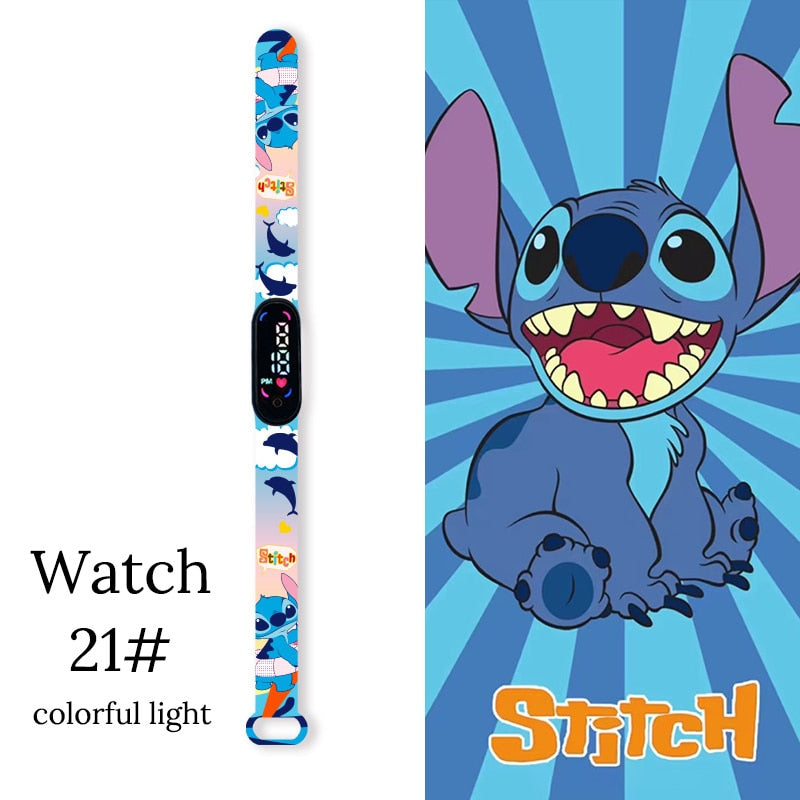 Disney dessin animé point enfants montres filles mode Bracelet LED femmes montre enfants électronique numérique étanche horloge