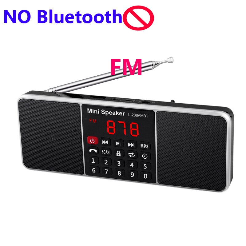 Radio Portable numérique AM FM haut-parleur Bluetooth lecteur MP3 stéréo TF carte SD clé USB appel mains libres haut-parleurs rechargeables