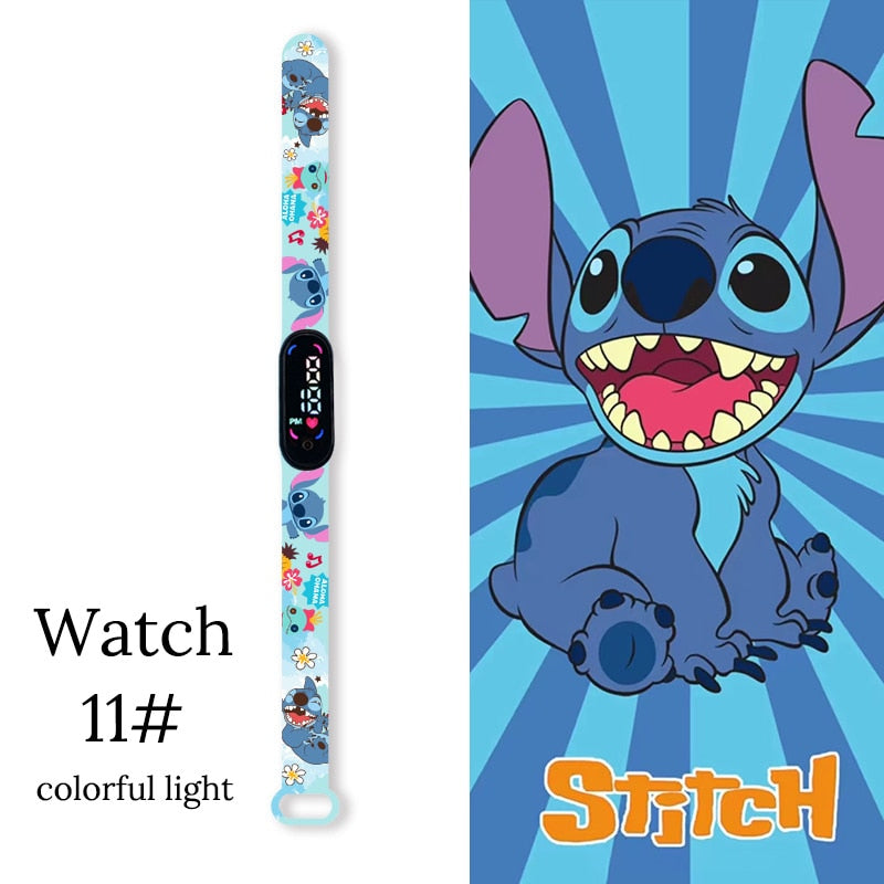 Disney dessin animé point enfants montres filles mode Bracelet LED femmes montre enfants électronique numérique étanche horloge