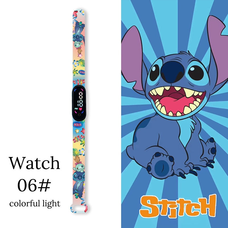 Disney dessin animé point enfants montres filles mode Bracelet LED femmes montre enfants électronique numérique étanche horloge