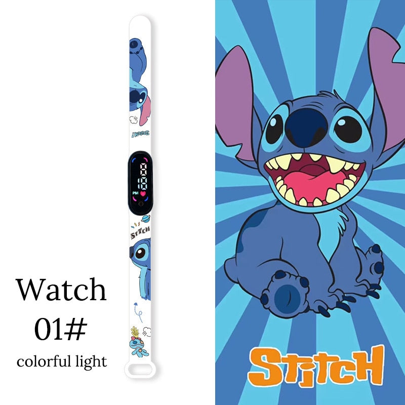Disney dessin animé point enfants montres filles mode Bracelet LED femmes montre enfants électronique numérique étanche horloge