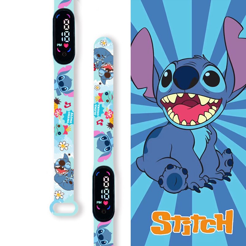 Disney dessin animé point enfants montres filles mode Bracelet LED femmes montre enfants électronique numérique étanche horloge