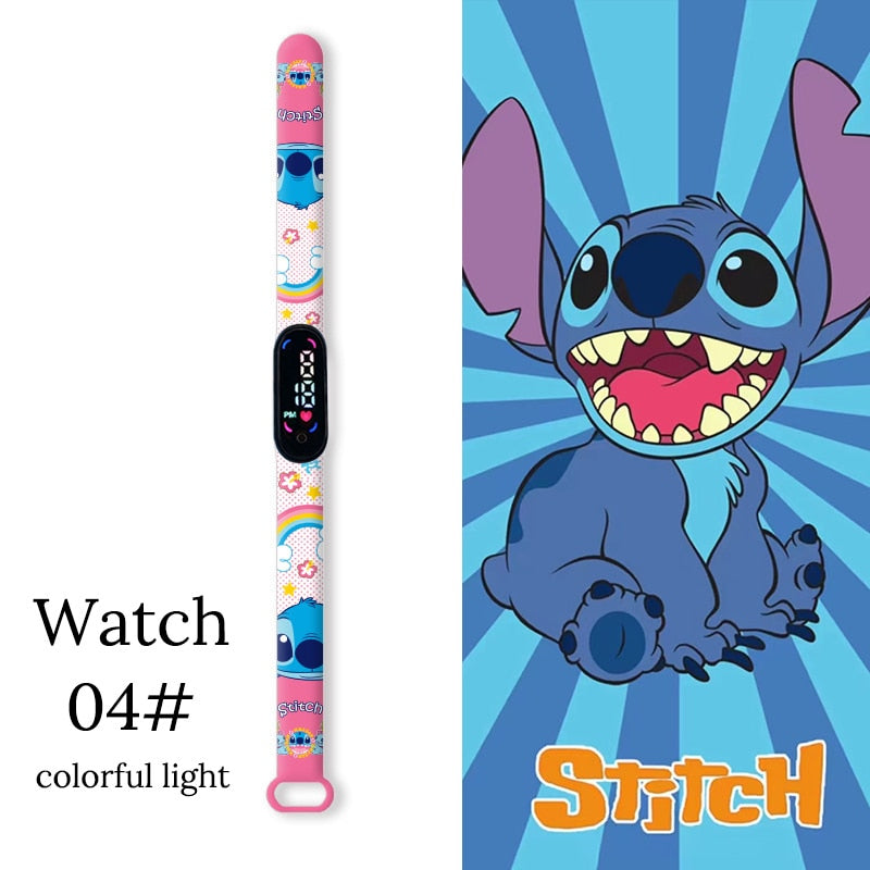 Disney dessin animé point enfants montres filles mode Bracelet LED femmes montre enfants électronique numérique étanche horloge