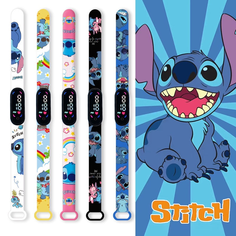 Disney dessin animé point enfants montres filles mode Bracelet LED femmes montre enfants électronique numérique étanche horloge