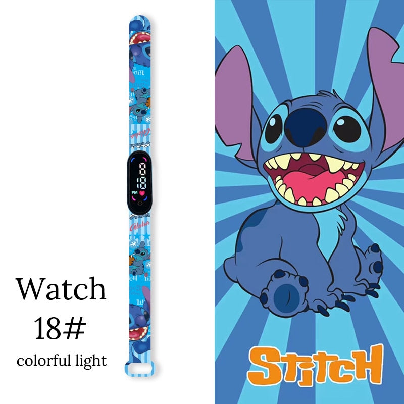 Disney dessin animé point enfants montres filles mode Bracelet LED femmes montre enfants électronique numérique étanche horloge