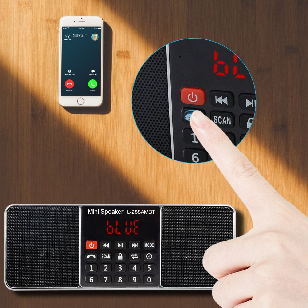 Radio Portable numérique AM FM haut-parleur Bluetooth lecteur MP3 stéréo TF carte SD clé USB appel mains libres haut-parleurs rechargeables