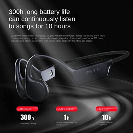 Dmnzoey Oreillette Bluetooth à Conduction Osseuse Oreillettes Ouvertes sans Fil 32G Écouteurs MP3 Convient pour la Natation et la Plongée et Autres Sports Sous-Marins Noir