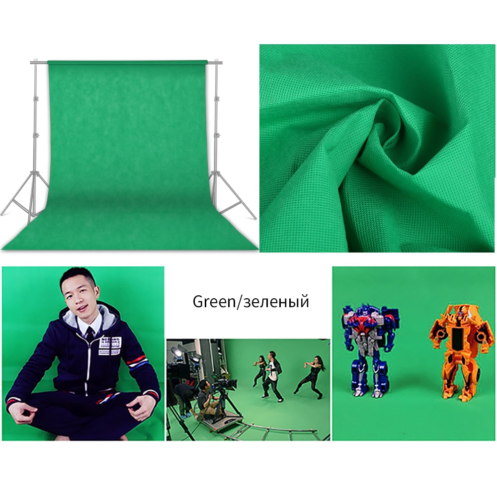 Photographie 1.6x4/3/2M Photo fond toile de fond vert écran Chroma Key pour Photo Studio fond support Non tissé 10 couleurs