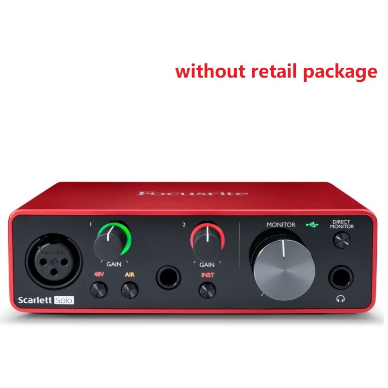 Focusrite Scarlett Solo (3e génération) Interface audio USB avec préampli micro Carte son externe pour guitare et microphone