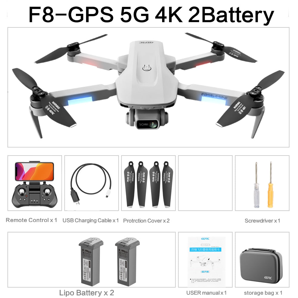 4DRC F8 GPS Drone 5G HD 4K Caméra Professionnelle 2000m Transmission D'image Moteur Brushless Pliable Quadcopter RC Drone Cadeau