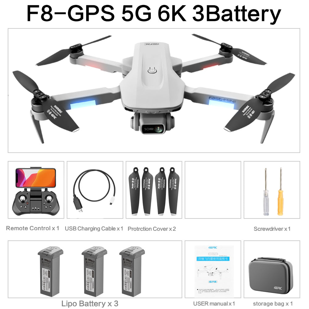 4DRC F8 GPS Drone 5G HD 4K Caméra Professionnelle 2000m Transmission D'image Moteur Brushless Pliable Quadcopter RC Drone Cadeau
