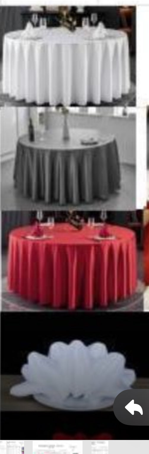 Nappes de tables rondes pour 10-12 personnes