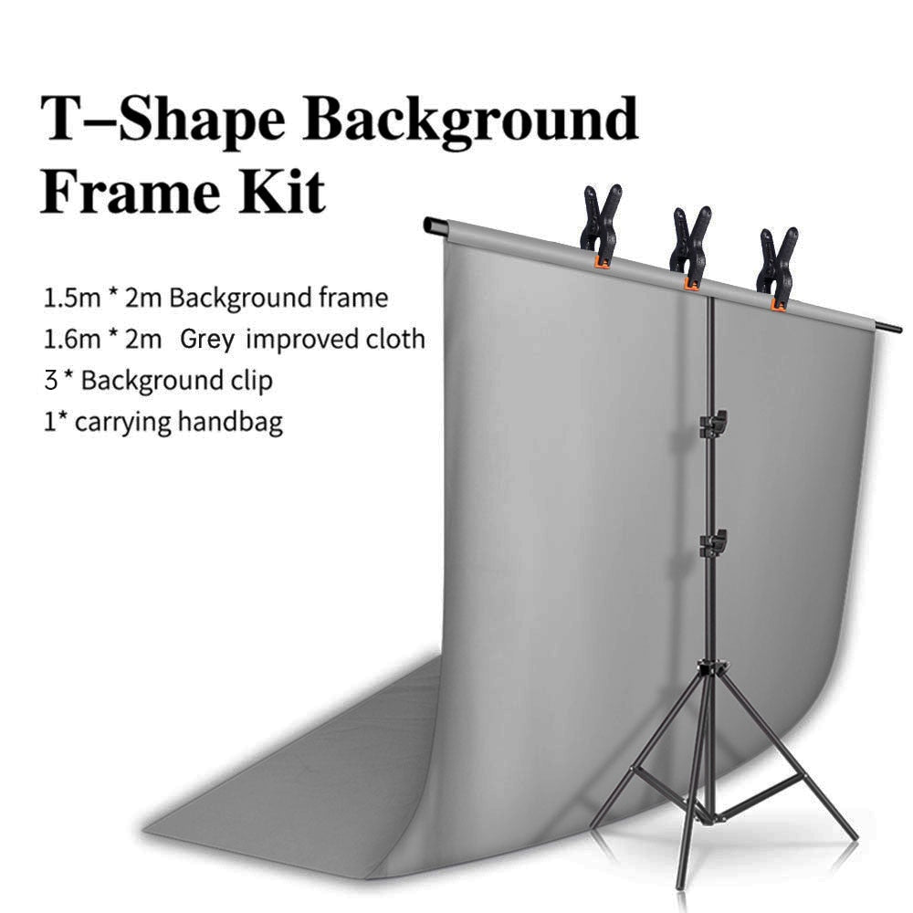 Kit de support de toile de fond en forme de T SH avec tissu de fond vidéo Chroma Key support de cadre d'écran vert pour les accessoires de Studio Photo de photographie