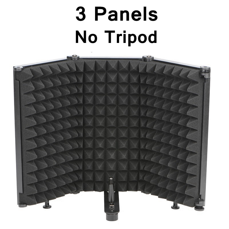 Bouclier d'isolation de filtre anti-pop pour microphone à condensateur avec support Microphone de studio Panneaux de mousse acoustique pliables pour A6V