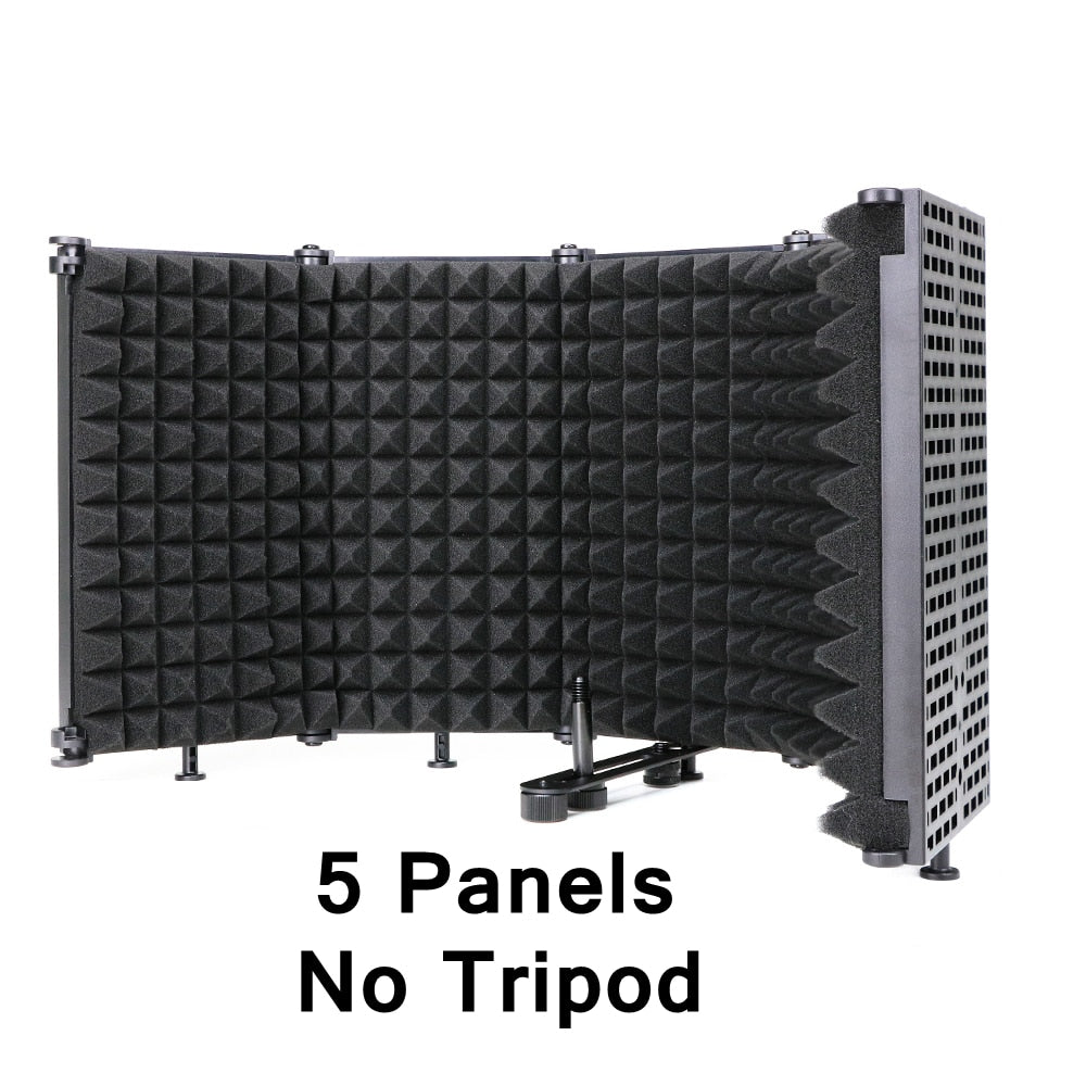 Bouclier d'isolation de filtre anti-pop pour microphone à condensateur avec support Microphone de studio Panneaux de mousse acoustique pliables pour A6V