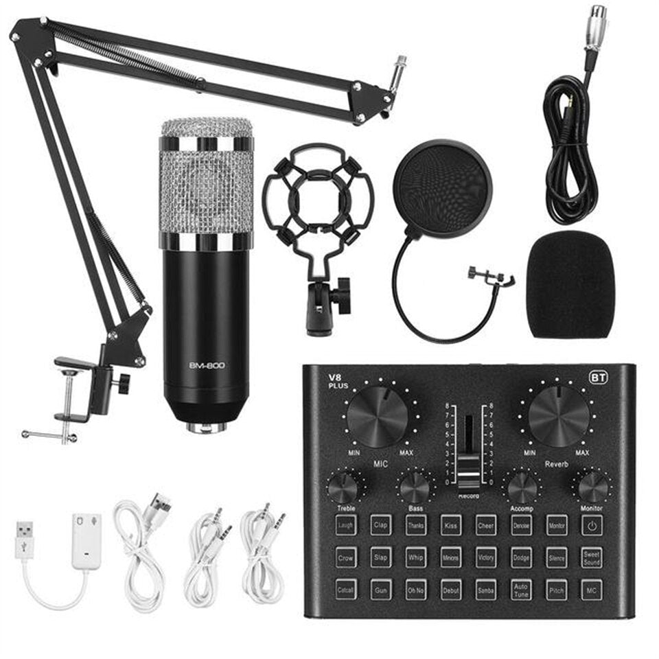 Kit de microphone à condensateur avec mixeur audio pour le microphone de changement de voix en streaming pour l'ensemble d'équipement de podcast en direct